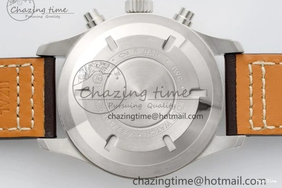 MIROTIME 0319 Bright Pilot Chrono SS AZF 1:1 Best Edition Green Dial on Brown Leather Strap A 7059